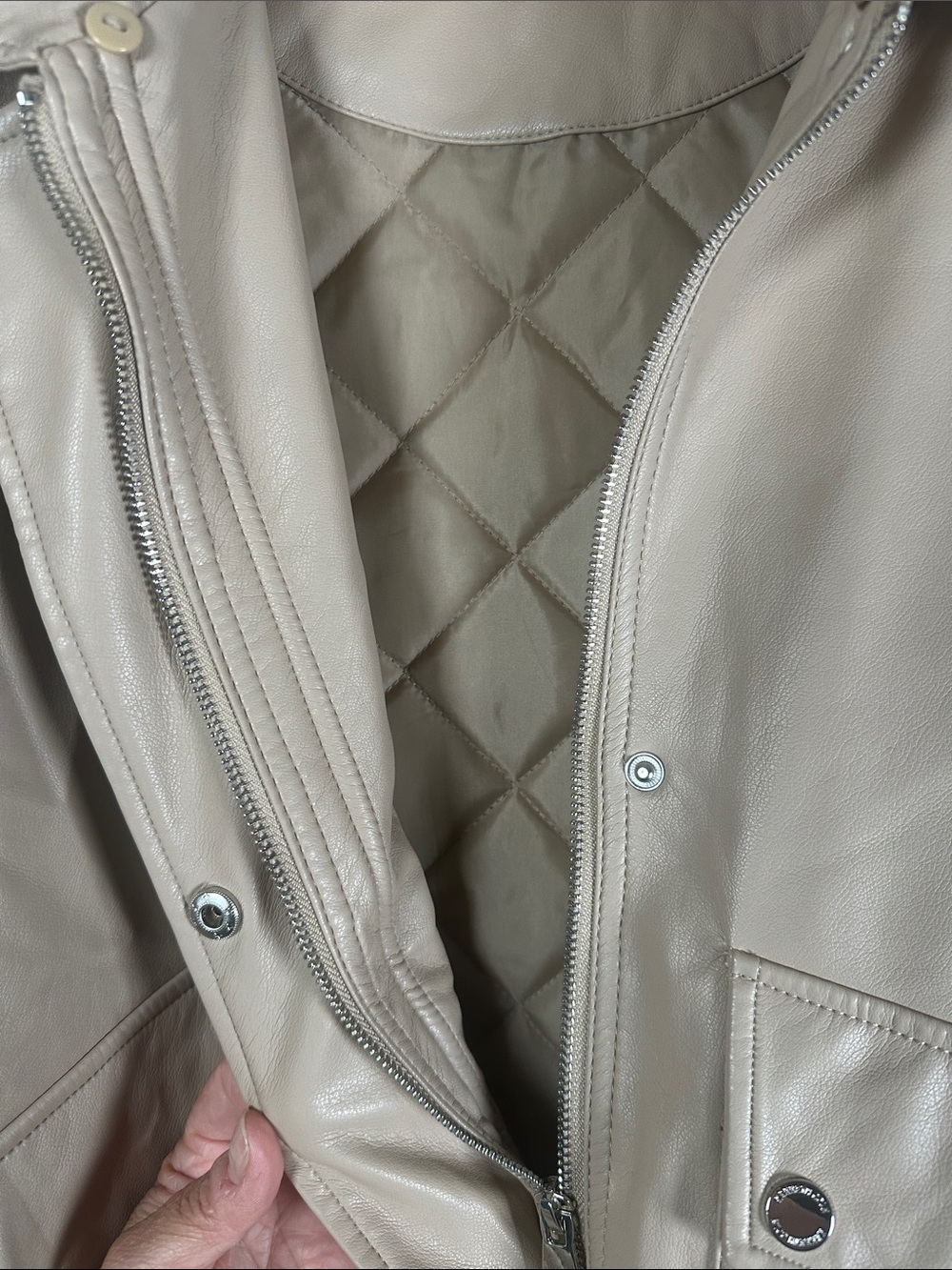 Kenneth Cole Beige Leather Jacket - Picture 4 of 5